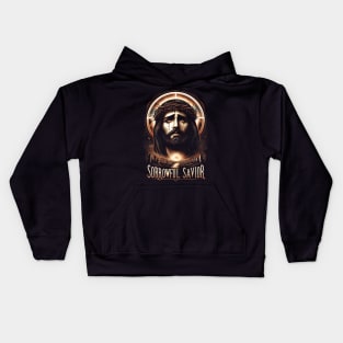 Sorrowful Savior,  his inner struggle and ultimate surrender to God's will Kids Hoodie